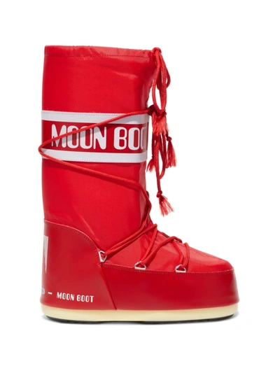 Moon Boot Kids' Icon Mini 雪靴 In Red