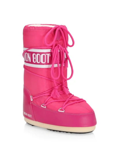 Moon Boot Kids' Little Girl's & Girl's Logo Nylon Boots In Purple