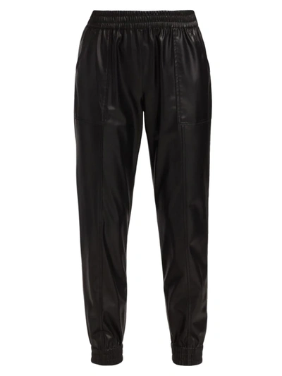 Derek Lam 10 Crosby Cropped Faux Leather Track Pants In Black