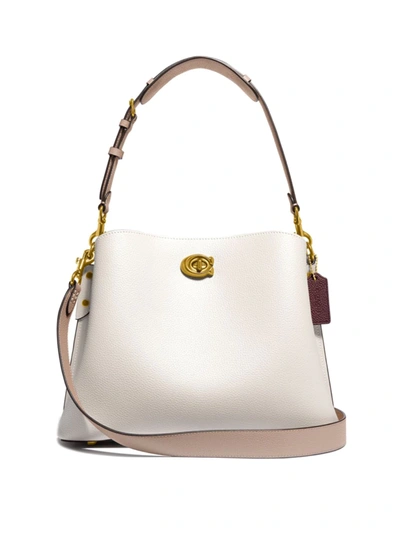 Coach Willow Colorblock Leather Shoulder Bag In Chalk Multi