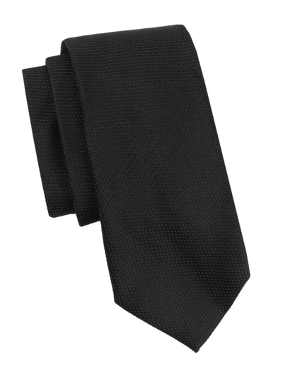 Charvet New Grenadine Silk Tie In Black