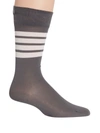 Thom Browne Logo Stripe Mid-calf Socks In Medium Grey