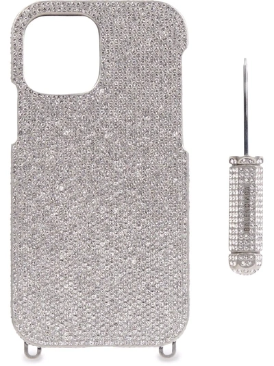 Balenciaga Glam Iphone 12 Case In Silver