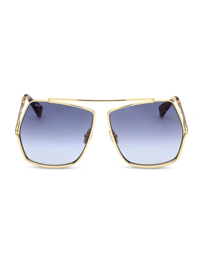 Max Mara Gradient Metal Butterfly Sunglasses In Gold