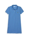 Lacoste Kids' Little Girl's & Girl's Cotton Pique Polo Dress In Turquin