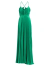 A.l.c Aries Pleated Gown In Viridian