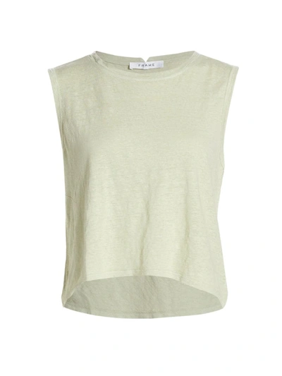 Frame Slub Organic Linen-jersey Tank In Multi