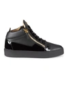 Giuseppe Zanotti Birel Mid-top Leather Sneakers In Black