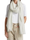 Brunello Cucinelli Women's Fringed Silk & Cashmere Scarf In White