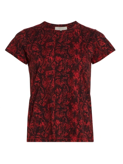 Rag & Bone Snake Print Crewneck T-shirt In Red Multi