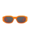 Versace 53mm Medusa Detail Oval Sunglasses In Orange