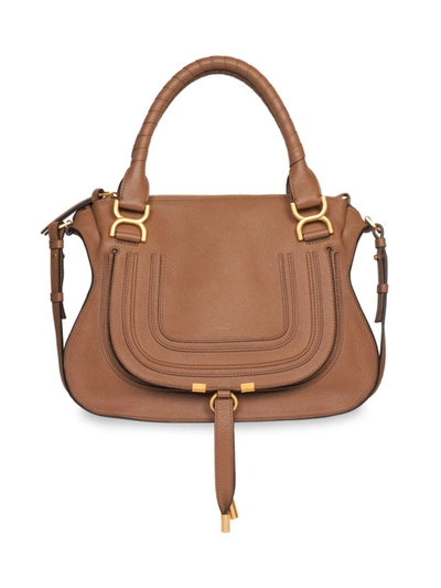 Chloé Medium Marcie Leather Satchel In Brown