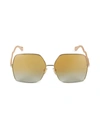 Chloé Women's Noore 64mm Geometric Sunglasses In Classic Gold