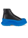 Alexander Mcqueen Treadslick Leather High-top Sneakers In Black Lake
