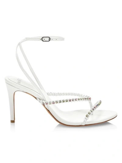 Alexandre Birman Eva Crystal-embellished Ankle-strap Sandals In Bianco