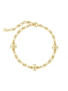 TORY BURCH ROXANNE 18K GOLD-PLATED CHAIN DELICATE BRACELET,400015205485