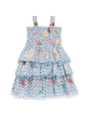 MARCHESA LITTLE GIRL'S & GIRL'S SMOCKED FLORAL & POLKA DOT TIERED DRESS,400015152819