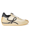 Loewe Men's Flow Suede & Leather Runner Sneakers In Gold Black