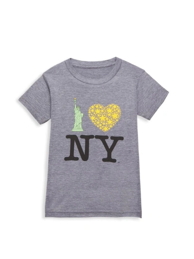 Piccoliny Little Kid's & Kid's Lady Liberty Ny T-shirt In Grey