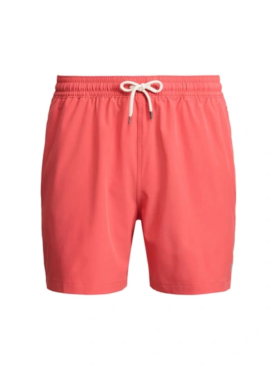 Polo Ralph Lauren Solid Traveler Swim Trunks In Starboard Red