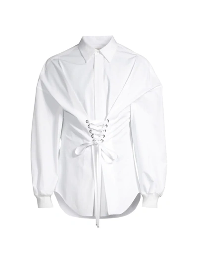 alexander mcqueen men's dress shirt McQueen Men's Dress Shirt with Metallic Folded-Print Harness