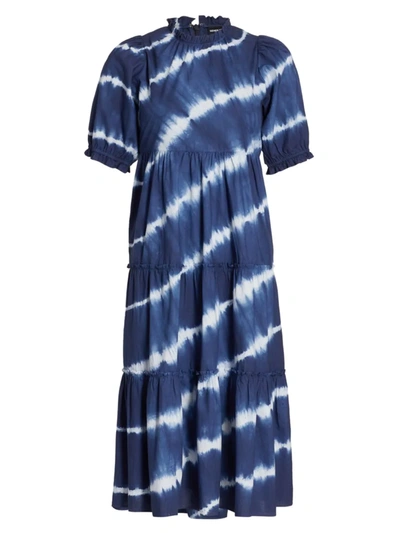 Generation Love Christie Tie-dye Cotton Dress In Indigo White