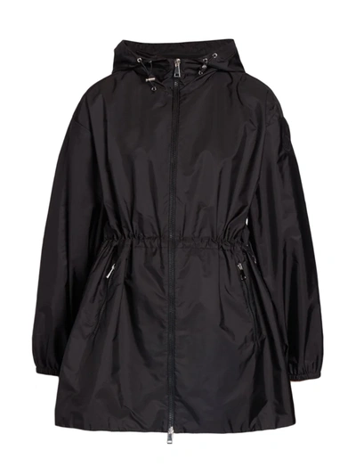 Moncler Wete Hooded Drawcord Waist Jacket In Nero