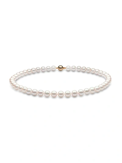 Saks Fifth Avenue Women's 14k Yellow Gold & 8.5-9mm Akoya Pearl Necklace In White