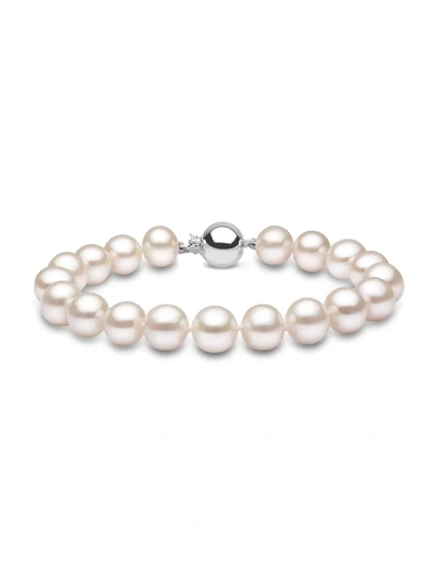 Saks Fifth Avenue Women's 14k White Gold & 9.5-10 Mm Freshwater Pearl Bracelet