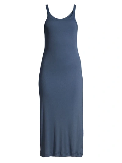 Skin Radika Rib-knit Slip Dress In Azure Blue