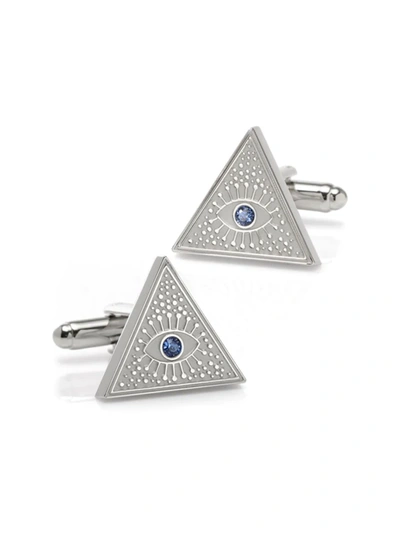 Cufflinks, Inc Evil Eye Amulet Cuff Links In Silver