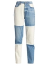 Jonathan Simkhai Standard Trevor High-rise Patchwork Jeans In Silver Lake
