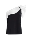 Chiara Boni La Petite Robe Kikina One-shoulder Top In Black White
