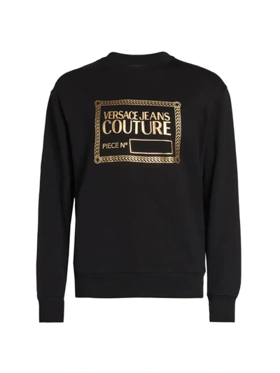 Versace Piece Number Logo Sweatshirt In Black Gold