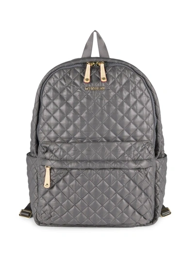 Mz Wallace Metro Quilted Backpack In Medium Grey