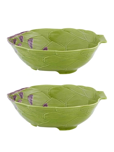 Bordallo Pinheiro Artichoke 2-piece Salad Bowl Set In Green