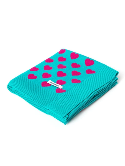Posh Peanut Baby's Queen Of Hearts Jacquard Blanket In Turquoise
