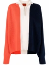 Colville Womens Orng Nvy C Sandwich Tricolour Wool Jumper L In Blue