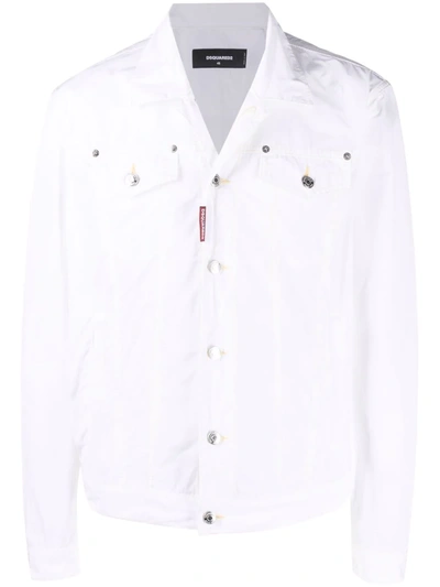 Dsquared2 Logo-patch Button-fastening Jacket In White