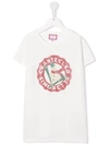 Simonetta Teen Slogan-print Cotton T-shirt In White