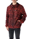 Dolce & Gabbana Men's Leopard Wind-resistant Hooded Jacket In Leo Red