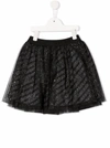 GIVENCHY TULLE SKIRT WITH ALLOVER LOGO,H1304909B