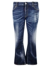 Dsquared2 Distressed-effect Cropped Flared Trousers In Blue
