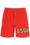 DSQUARED2 SHORT SWEATtrousers WITH LOGO,S74MU0708 S25516 306