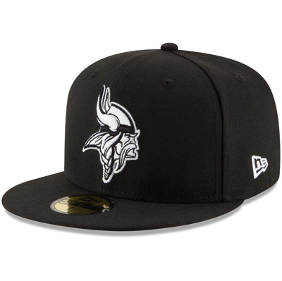 New Era Black Minnesota Vikings B-dub 59fifty Fitted Hat