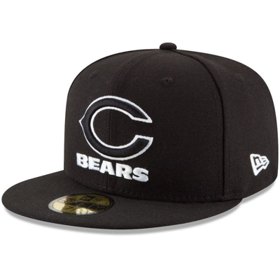 New Era Men's Black Chicago Bears B-dub 59fifty Fitted Hat