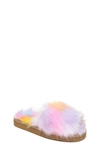 Minnetonka Kids' Lyla Faux Fur Slide Slipper In Pink Unicorn