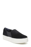 Vince Warren Slip-on Platform Suede Sneakers In Black