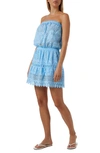 Melissa Odabash Iris Strapless Broderie-anglaise Cotton Sun Dress In Cornflower