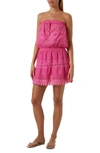 Melissa Odabash Iris Strapless Cover-up Dress In Flamingo